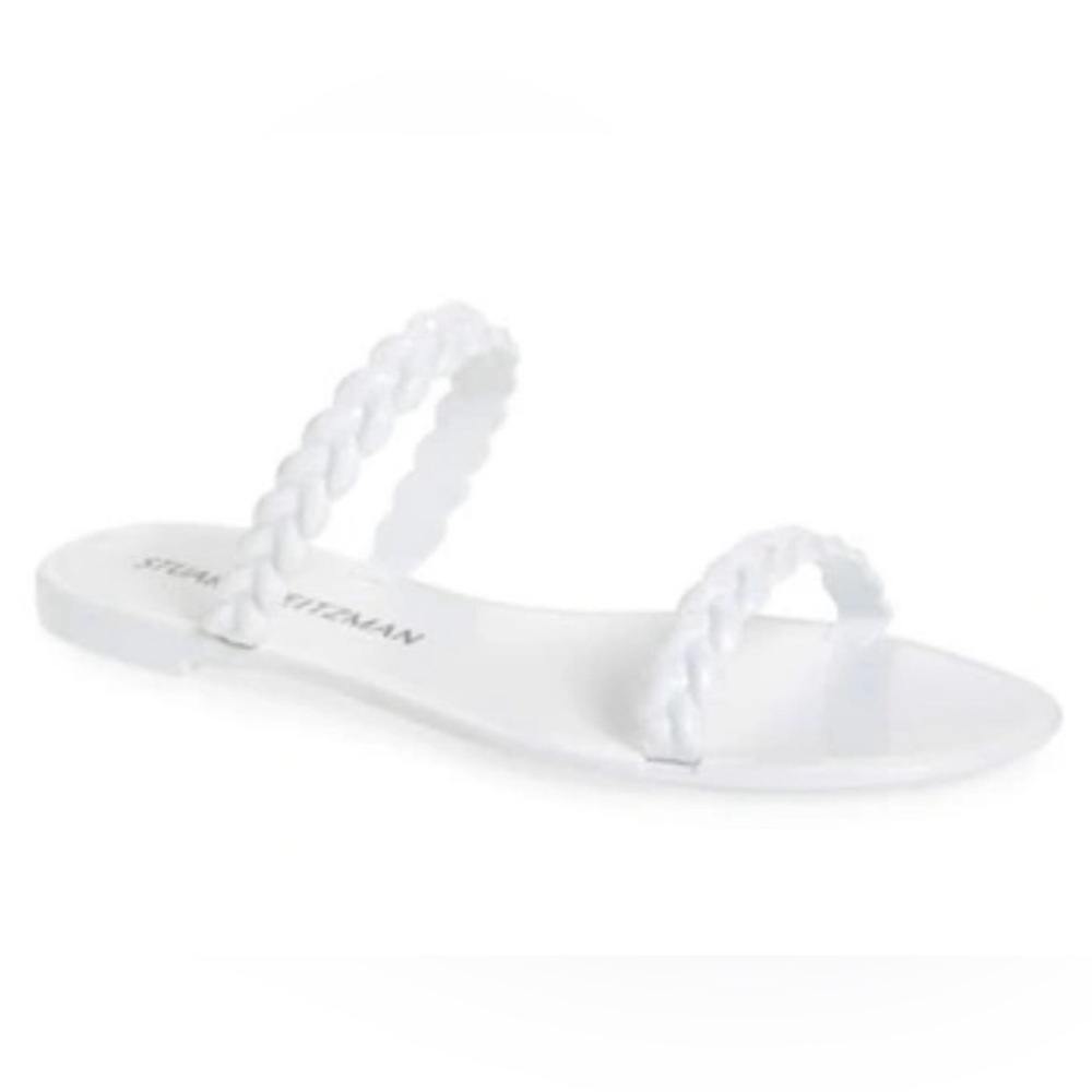 Stuart Weitzman White Braided Sandals